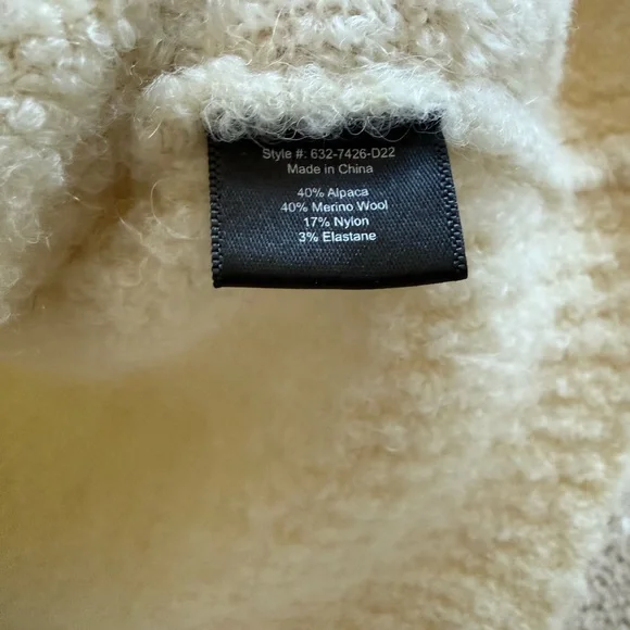 Jenni Kayne Boucle Button Pullover Sweater XS Cream Mock Neck - Picture 3 of 3